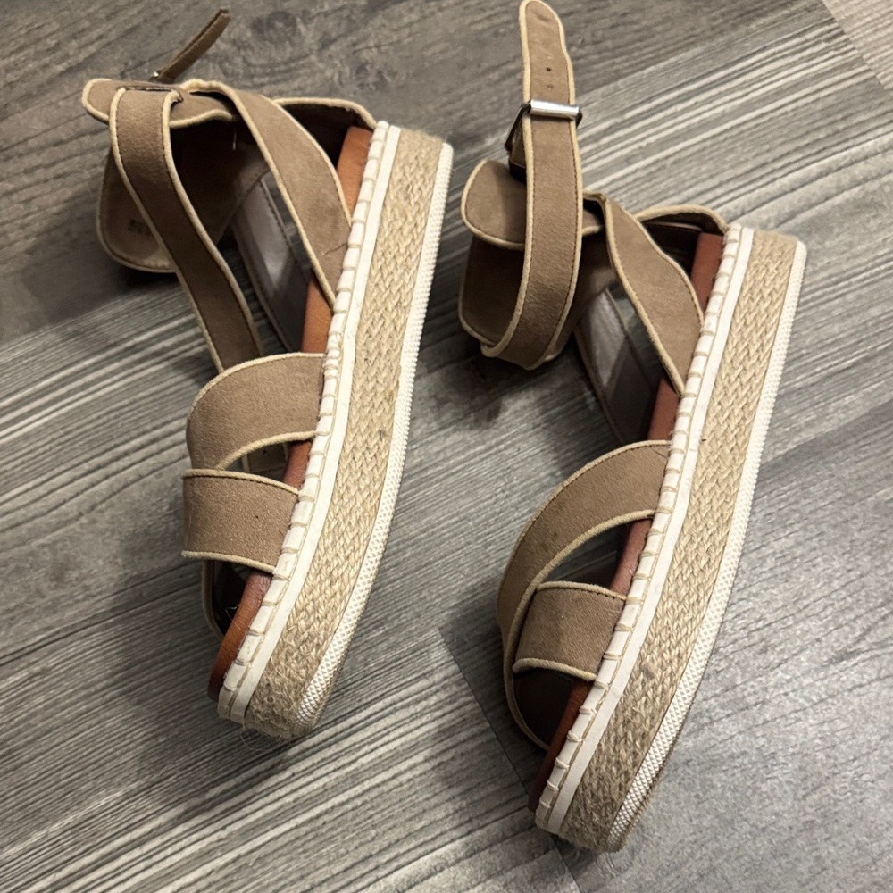 MIA Women's Brown Espadrille Sandals 7.5